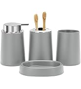 FEILANDUO Bathroom Accessories Set, 4 Pcs Bathroom Accessory Gift Soap Dispenser and Toothbrush H...