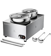 CAMMOO 20qt 2-in-1 Electric Soup Warmer and Steam Table Food Warmer, 1200W Stainless Steel Bain M...