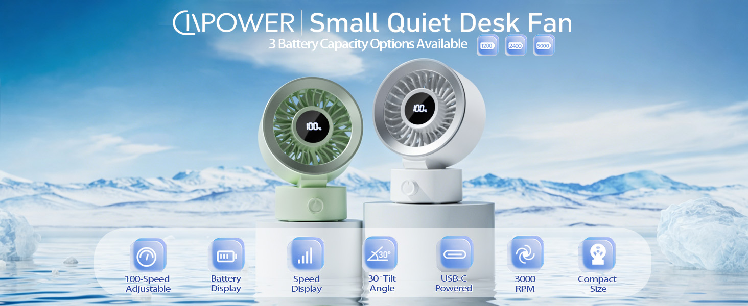 Small Desk Fan three options