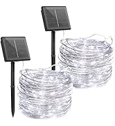 Brightown Outdoor Solar String Lights, 2 Pack 33 Feet 100 Led Solar Powered Fairy Lights with 8 M...