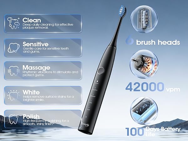 Electric Toothbrush with 5 Modes