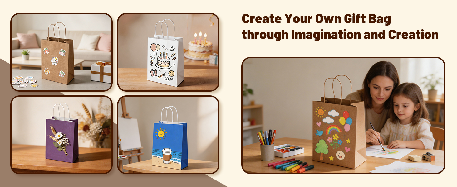 Craft Gift Paper Bags with Handles