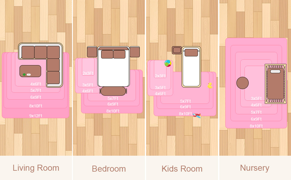 Ehayx 2x3 Pink Rugs for Bedroom Living Room