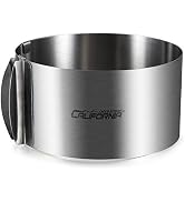 CALIFORNIA CADE ELECTRONIC Cake Mold-Cake Ring-Adjustable Round Stainless Steel 6 to 12 Inch, 6 I...