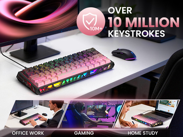 mechanical gaming keyboard wireless backlit keyboard hot swappable highground teclado gamer