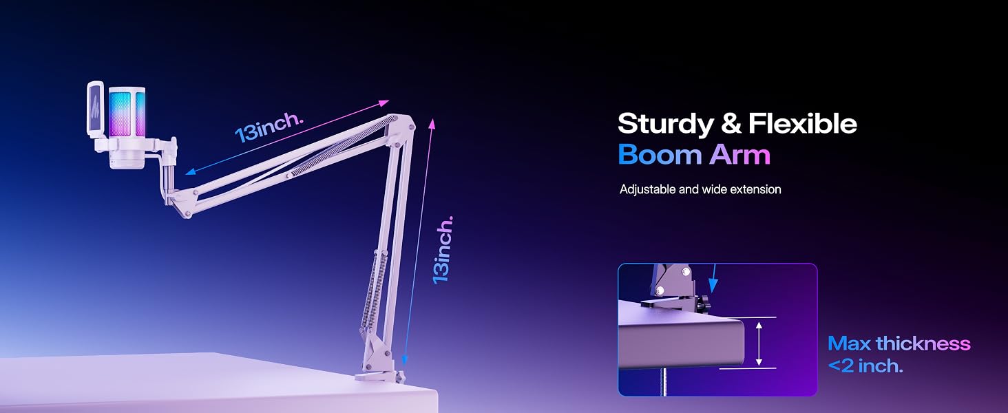 gaming microphone with boom arm