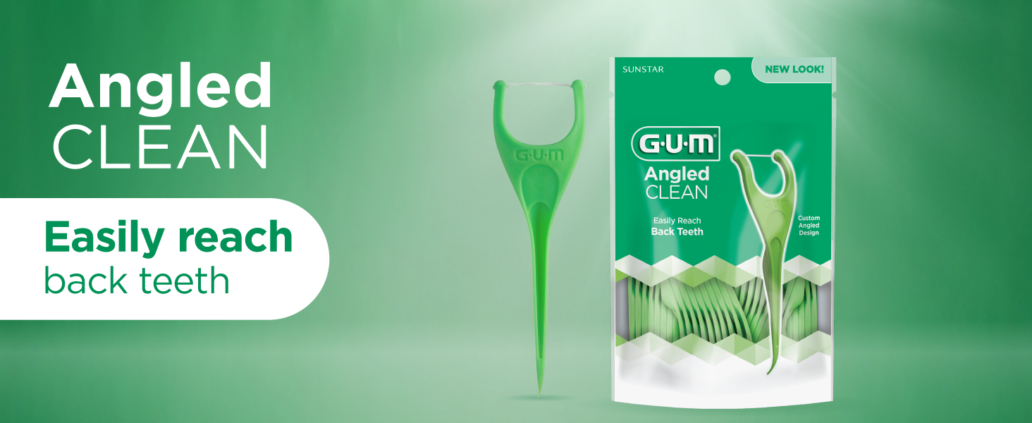 GUM Angled Clean Floss Picks