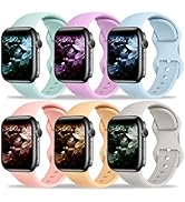6 Pack Bands Compatible with Apple Watch Band 49mm 46mm 45mm 44mm 42mm 41mm 40mm 38mm for Women M...
