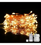 Dailyart 200 Led Fairy Lights - 16.4FT Battery Operated String Lights with Remote, 8 Modes, Water...