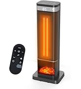 Dumos 24inch Space Heaters for Indoor Use, Portable Heater with 3 Light Colors, Adjustable Thermo...