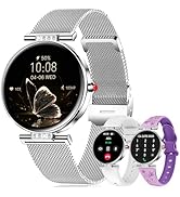 Smart Watch for Women, 1.19" AMOLED Touchscreen Fitness Watch(Calls/Notifications)3 Straps, 24H H...