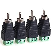 MOBOREST RCA Cable Audio Adapter, Phono Male to AV Screw Terminal Audio Speaker Wire Connector (S...
