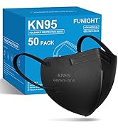 Funight KN95 Face Masks 50 Packs 5-Ply Breathable Filter Efficiency=95% Protective Cup Masks Disp...