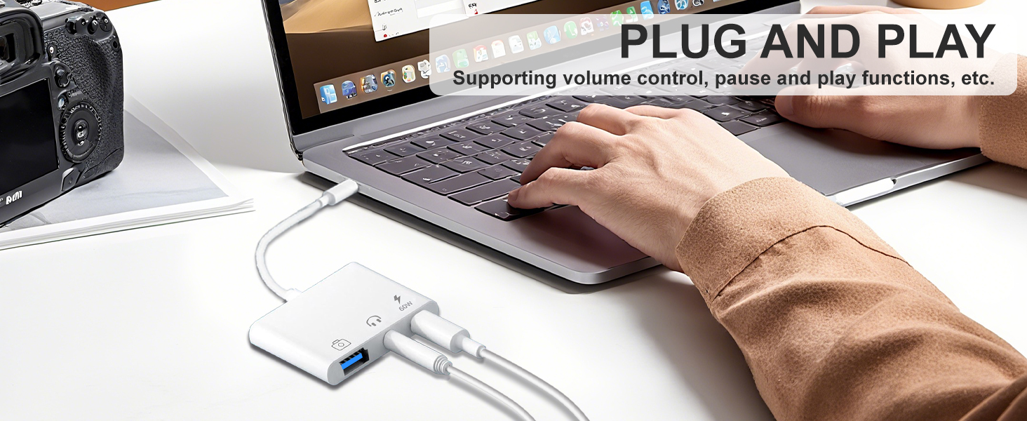 aux to USB C to 3.5mm audio adapter USB C to USB adapter USB OTG adapter USB C to headphone jack