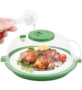 Microwave Splatter Cover Lid for Food 10.2 Inch with Water Steamer, Clear Microwave Splash Guard ...