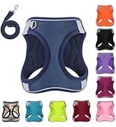 PWOD Dog Harness with Leash Set, No-Pull Step-in Reflective Pet Harness with 1 Leash Clips, Adjus...