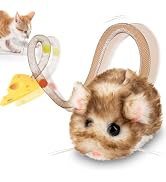 Migipaws Interactive MigiMouse Cat Toy 360° Rolling & Spin with Wiggling Tail for Indoor Cats Sma...