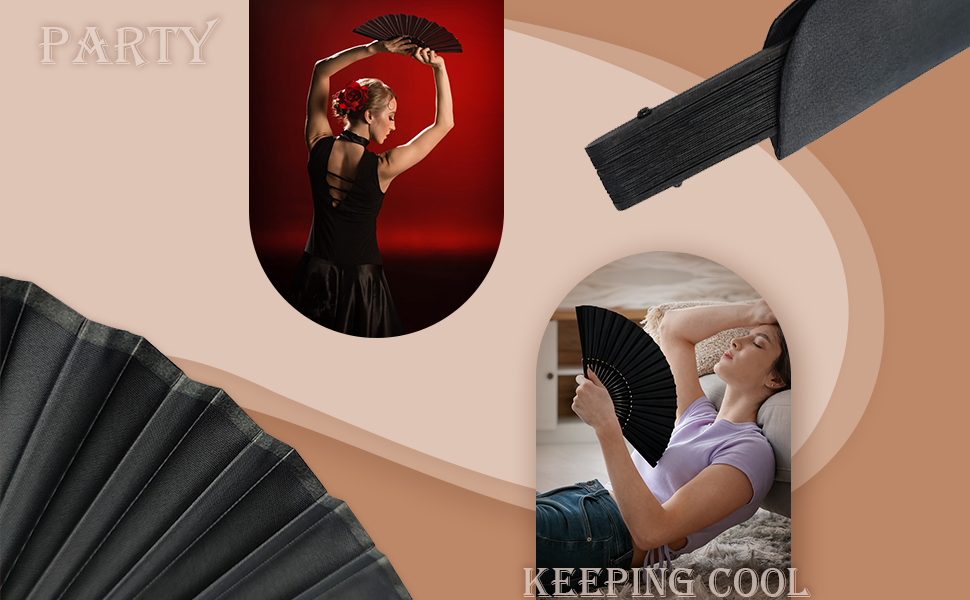 black folding fan
