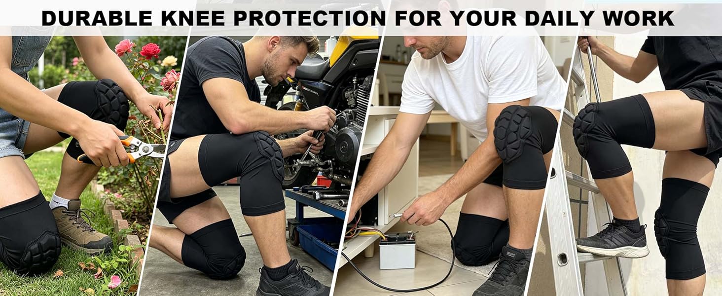 Durable knee pads for gardening, flooring, mechanic, home diy project and construction work