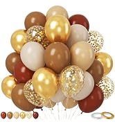 Paready Brown Balloons Set, 50Pcs Brown and Gold Balloons, 12 Inch Brown Tan Apricot Balloons San...
