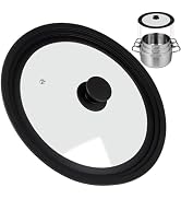 Universal Lid for Pots Pans and Skillets, Pan Cover fit 11", 12",12.5" Diameter Cookware, Silicon...