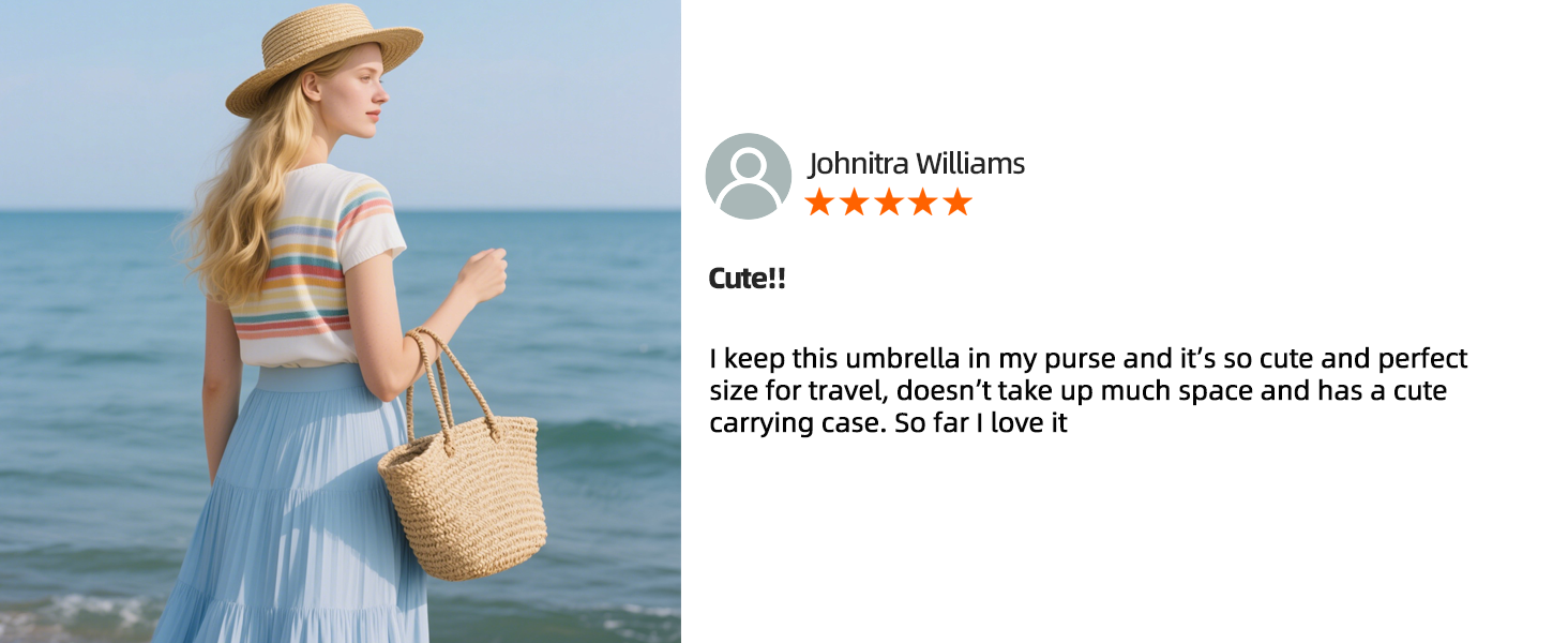Mini Travel Sun Umbrella for Purse With Case