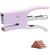 XiowDow Purple Plier Stapler with 1000pcs Rose Gold No.10 Staples Mini Manual Purple Stapler Meta...