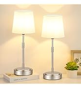 Cordless Table Lamps Set of 2 – Battery Operated Lamp with 7500mAh Rechargeable Battery, Stepless...