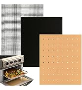 WMKGG 3 Pack Air Fryer Oven Liners Set, 9 x 11 Inch Reusable Non-Stick Toaster Oven Mats Compatib...