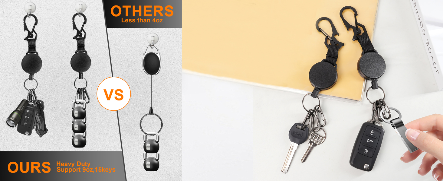 DELSWIN Retractable Keychain Heavy Duty