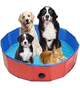 AMGSH Dog Whelping Box, Foldable Birthing Pool for Dogs, Whelping Pool for Puppies, Poartable Pla...
