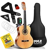 Pyle Classical Acoustic Guitar 36” Junior size for beginners with starter kit - Steel String Guit...