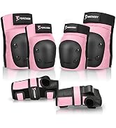 Forzueby Adult/Kids Knee Pads Elbow Pads Wrist Guards 6 in 1 Protective Gear Set for Inline Rolle...