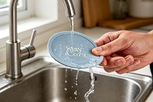 Easy to clean silicone coasters morandi blue