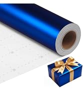 woric Blue Wrapping Paper Roll 17 In X 33 Ft Metallic Royal Blue | Solid Gift Wrapping Paper for ...
