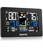 SMARTRO Weather Station Wireless Indoor Outdoor Thermometer, Temperature Humidity Monitor, Large ...