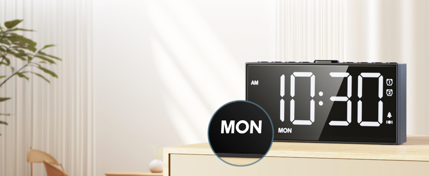 Alarm Clock with Day of Week