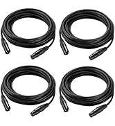 Shongbluu DMX Cable 25ft,Flexible 3 Pin Signal XLR Male to Female DMX Cable Wires for DJ Stage Li...