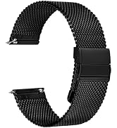 WOCCI Mesh Woven Metal Watch Band, 316L Stainless Steel, Quick Release, Upgraded Fold Clasp, 14mm...