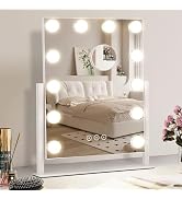 NUSVAN Vanity Makeup Mirror with Lights,3 Color Lighting Modes Detachable 10X Magnification Mirro...
