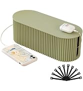 FABROK Cable Management Box, Large Cord Organizer Box with 10 Cable Ties, Power Strip Storage to ...