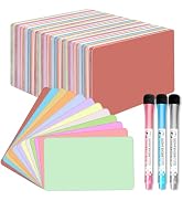 120 Pcs Dry Erase Index Cards Reusable Dry Erase Note Cards Flash Cards with 3 Colors Dry Erase M...