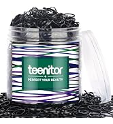 Teenitor 2000pcs Black Hair Rubber Bands Soft Elastic Hair Ties for Kids Girls Hair Braids