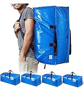 TAILI Heavy Duty Moving Bags, Clothing Storage Bags with Sturdy Zipper and Strong Handles, Blue C...