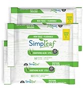 Simpleaf Flushable Wet Wipes Aloe Vera | Plastic Free, Paraben & Alcohol Free | Hypoallergenic & ...
