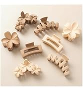 8 Pcs Hair Clips for Women, Stylish Flower Claw Clips for Thin Thick Curly Hair, Strong Hold & No...