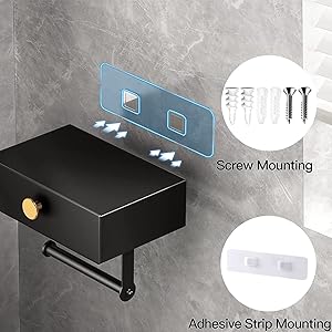 adhesive strip and screw mounting