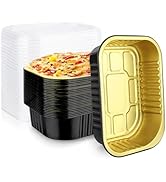 EUSOAR Aluminum Foil Pans with Lids, 25pack 16oz Disposable Mini Loaf Cake Food Storage Pans, Cat...