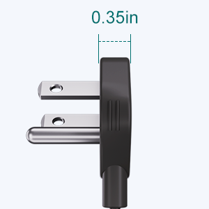 0.35 inch flat slim plug