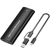 SEINIKAY M.2 NVME SSD Enclosure, Tool-Free USB 3.2 Gen 2 (10 Gbps) to NVME Adapter with Heat Sink...